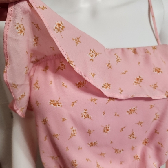 Row A spaghetti strap printed ruffle smocked mini dress size small - Picture 5 of 15